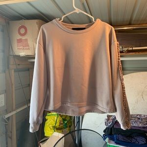 Cropped pink sweater